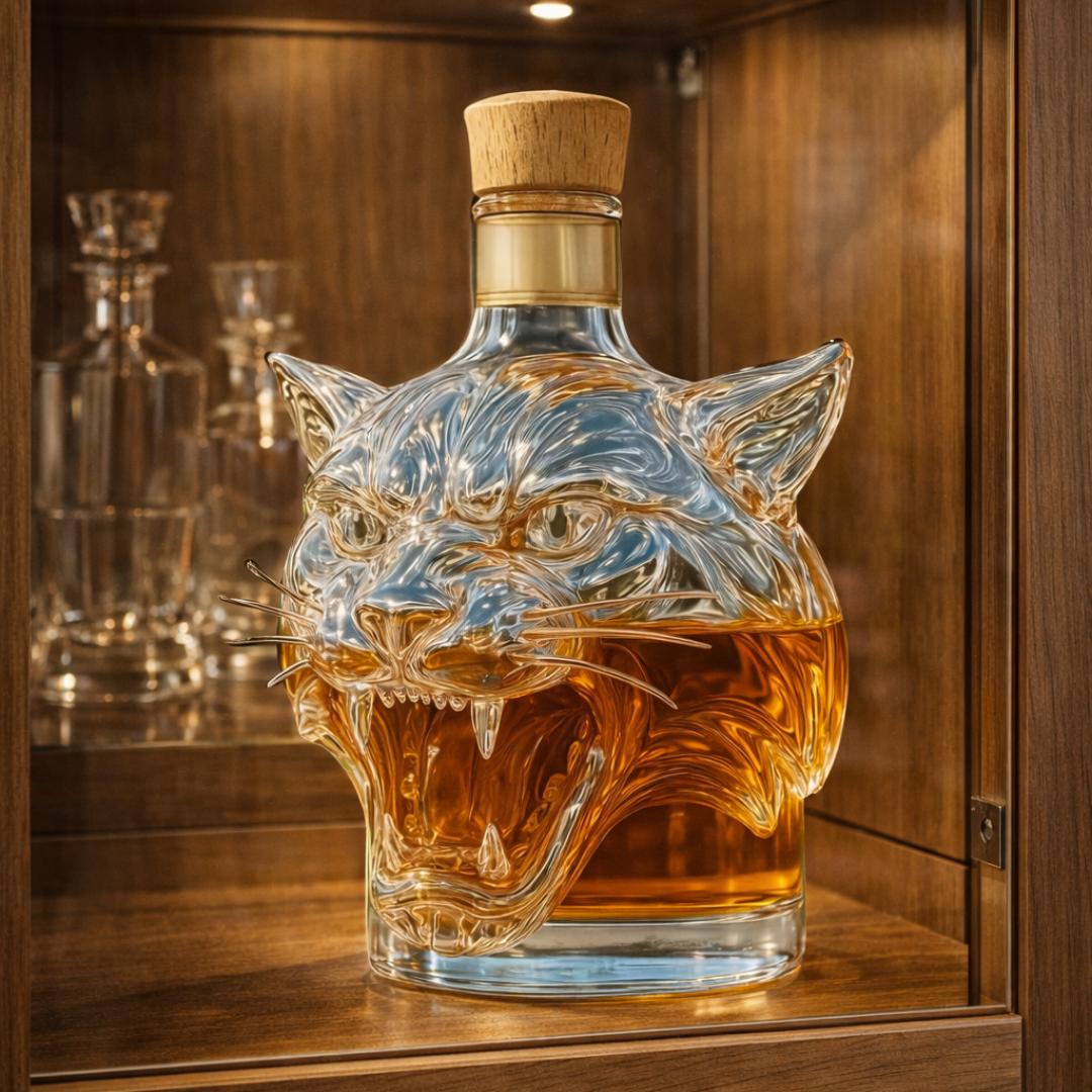 Whisky Bottle Tiger Design
