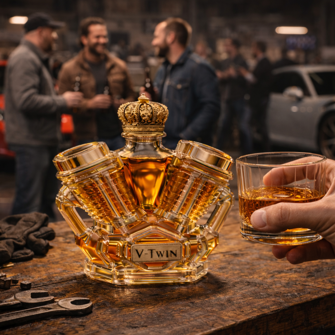 Whisky Flask V-Twin Design
