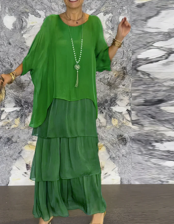 Elegant Flowing Maxi Dress for Women, Plus Size