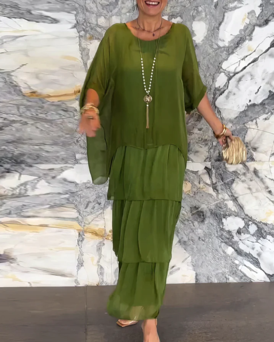 Elegant Flowing Maxi Dress for Women, Plus Size