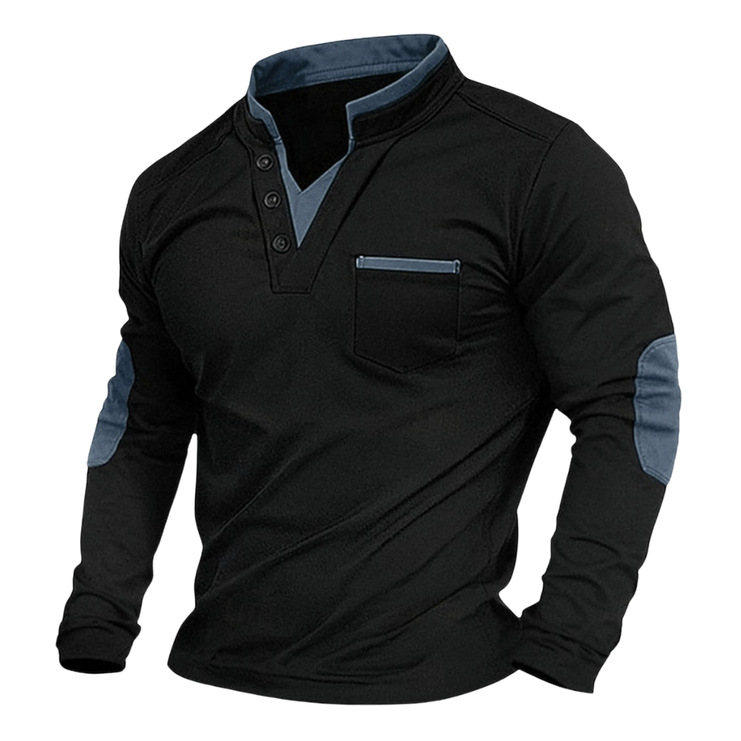 Classic V-Neck Sweatshirt for Men, Plus Size