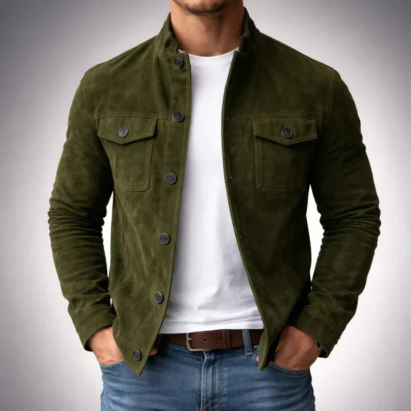 Pocket Suede Jacket, Men's Classic Fit