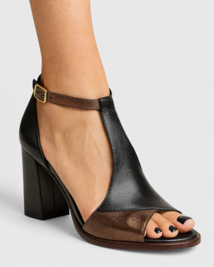 Elastic T-Strap Heels for Women, Modern Style