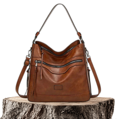 Retro Zipper Shoulder Bag, Classic Style