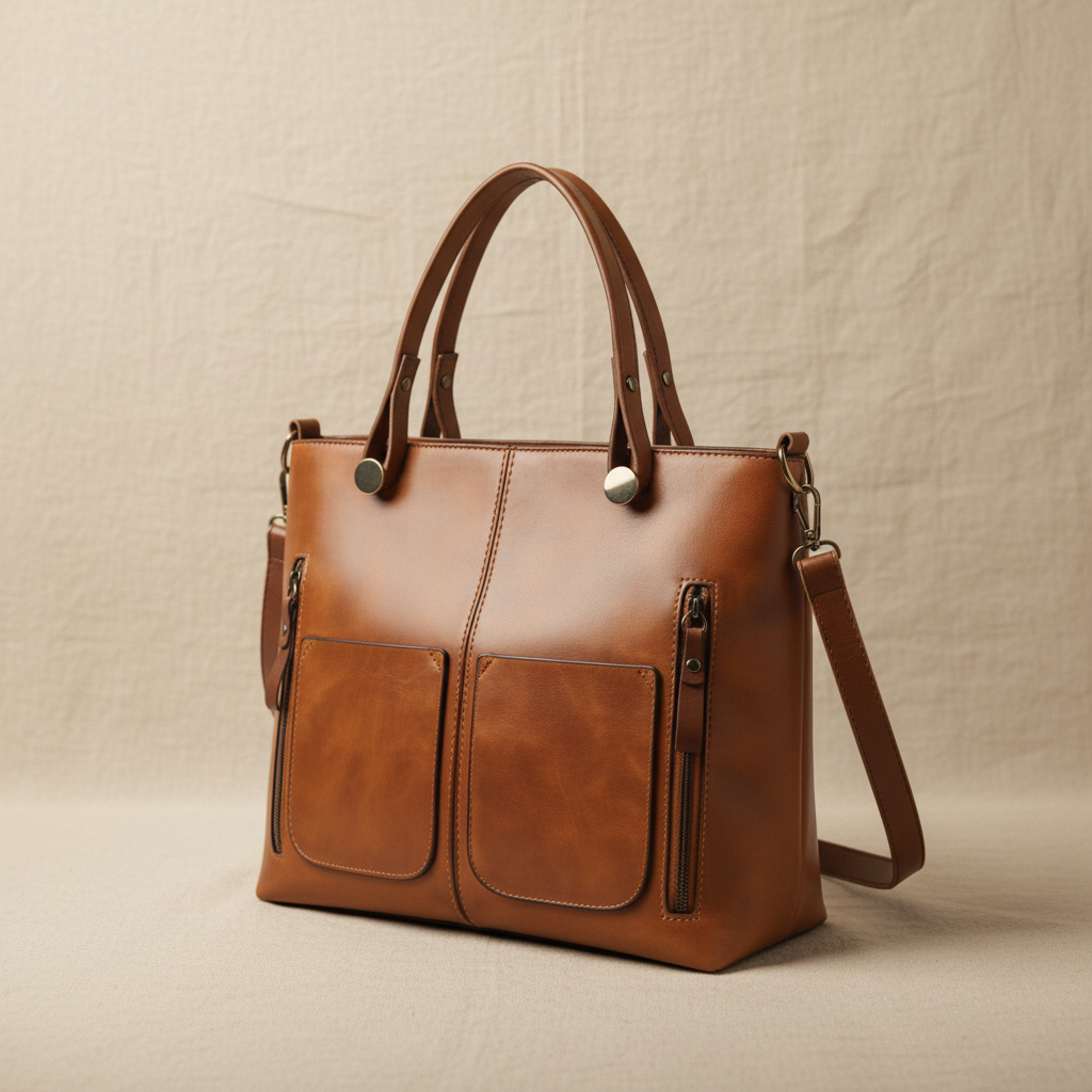 Pocket Shoulder Bag, Elegant Style