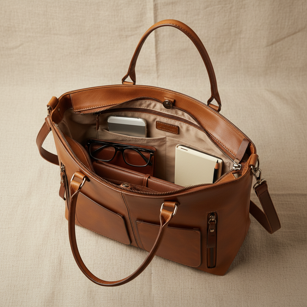 Pocket Shoulder Bag, Elegant Style