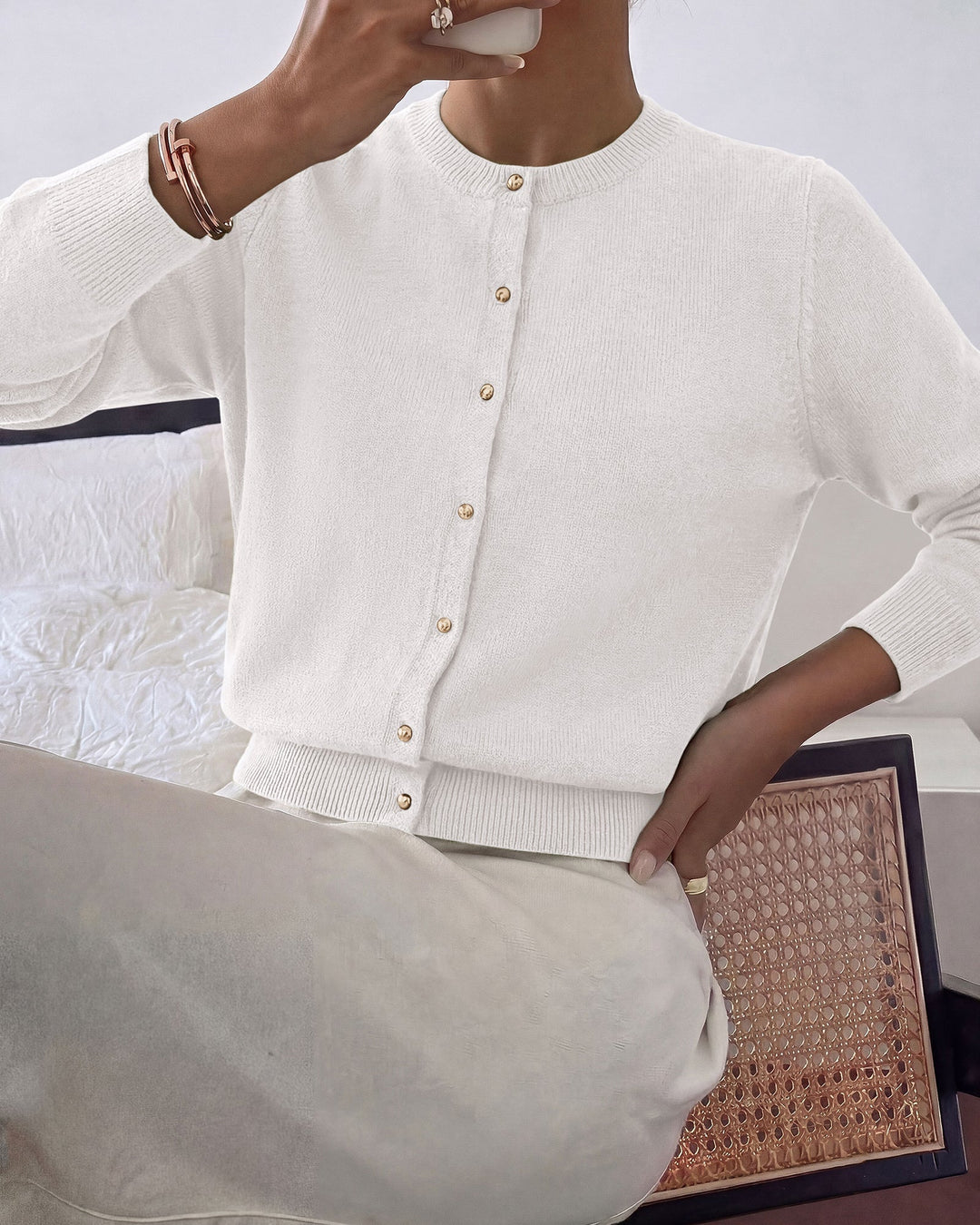 Women's Long Sleeve Open-Front Ribbed Knit Cardigan – Relaxed Fit