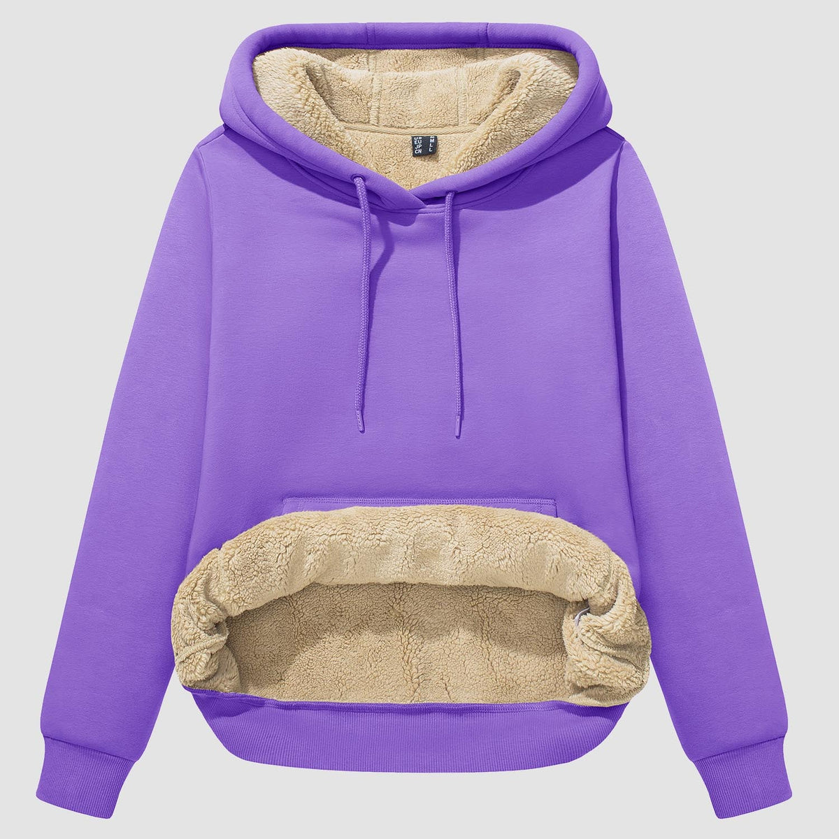 Women's Sherpa Pocketed Lined Hoodie – Violet