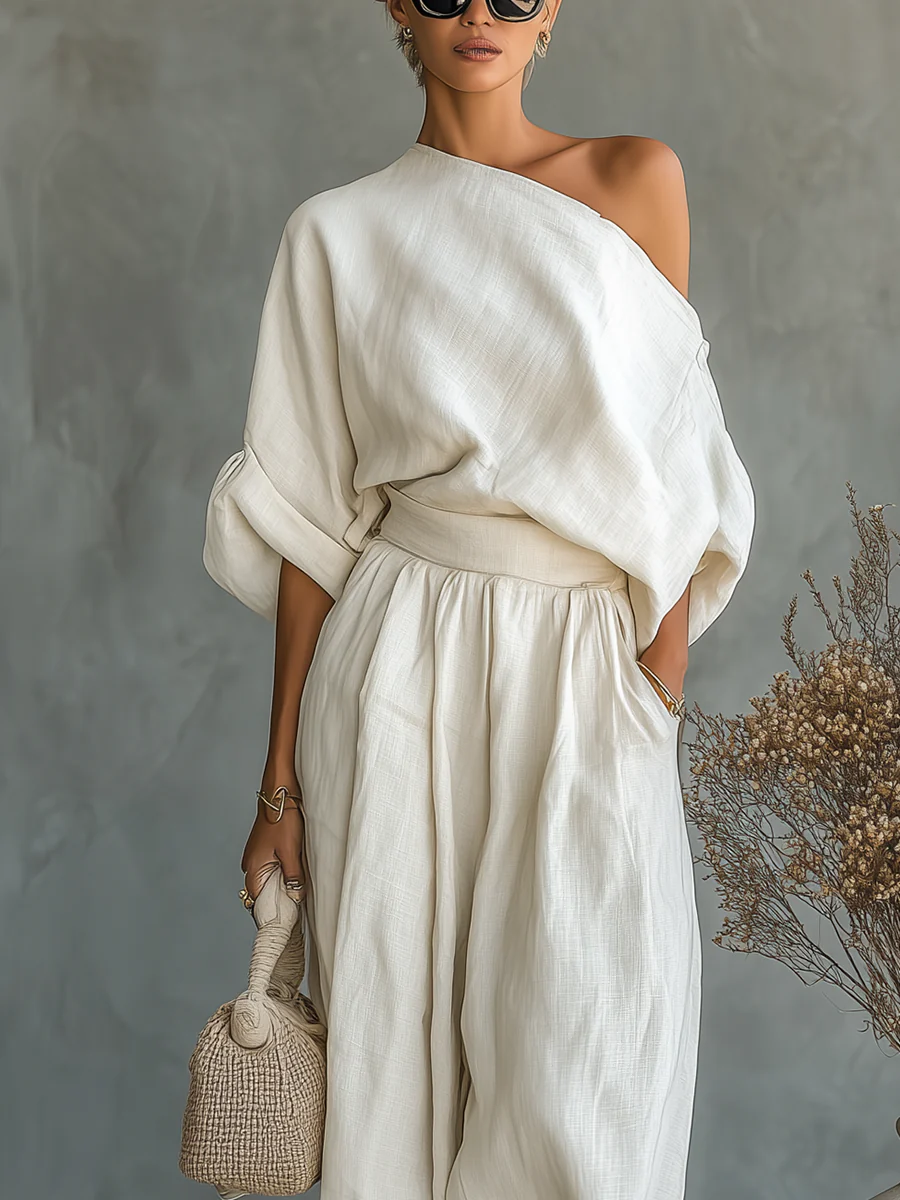 Off-Shoulder 2-Piece Set for Women, Elegant Style