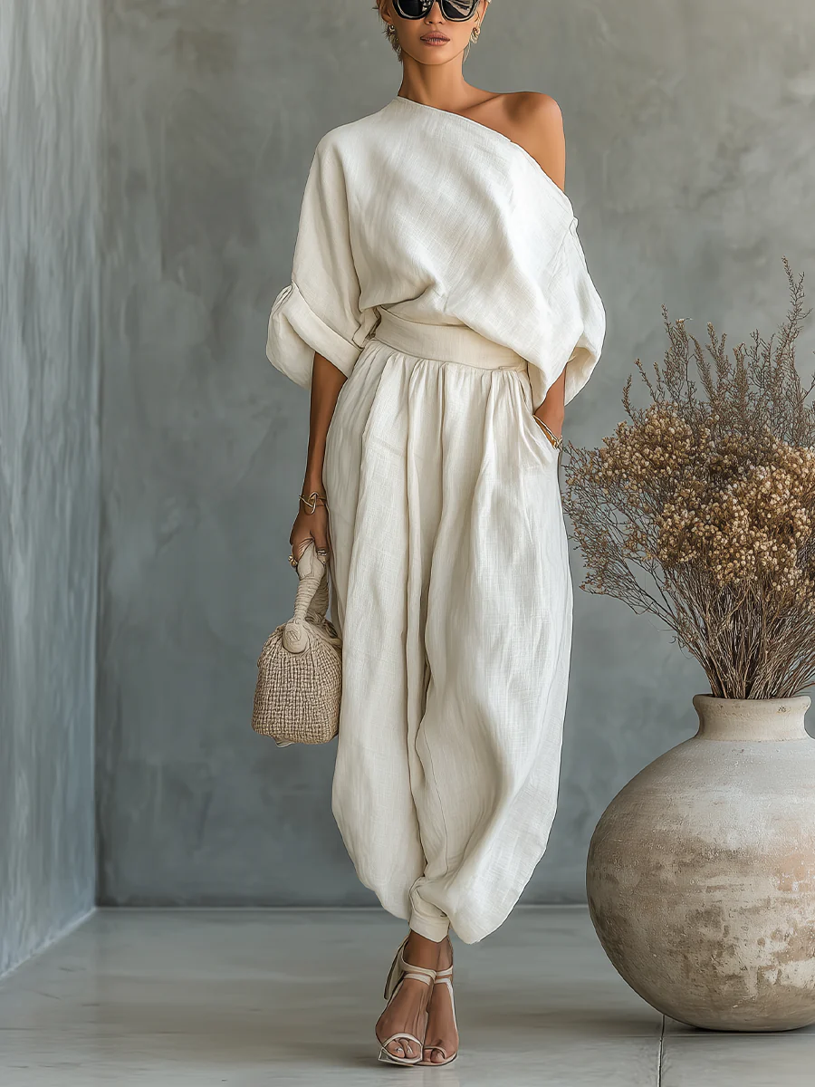 Off-Shoulder 2-Piece Set for Women, Elegant Style