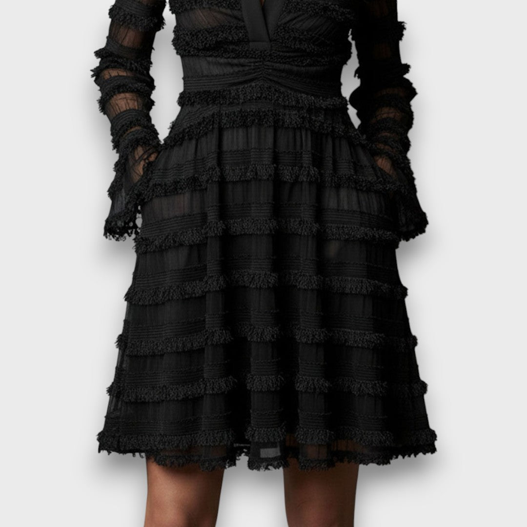 V-Neck Long Sleeve Dress for Women, Timeless Style