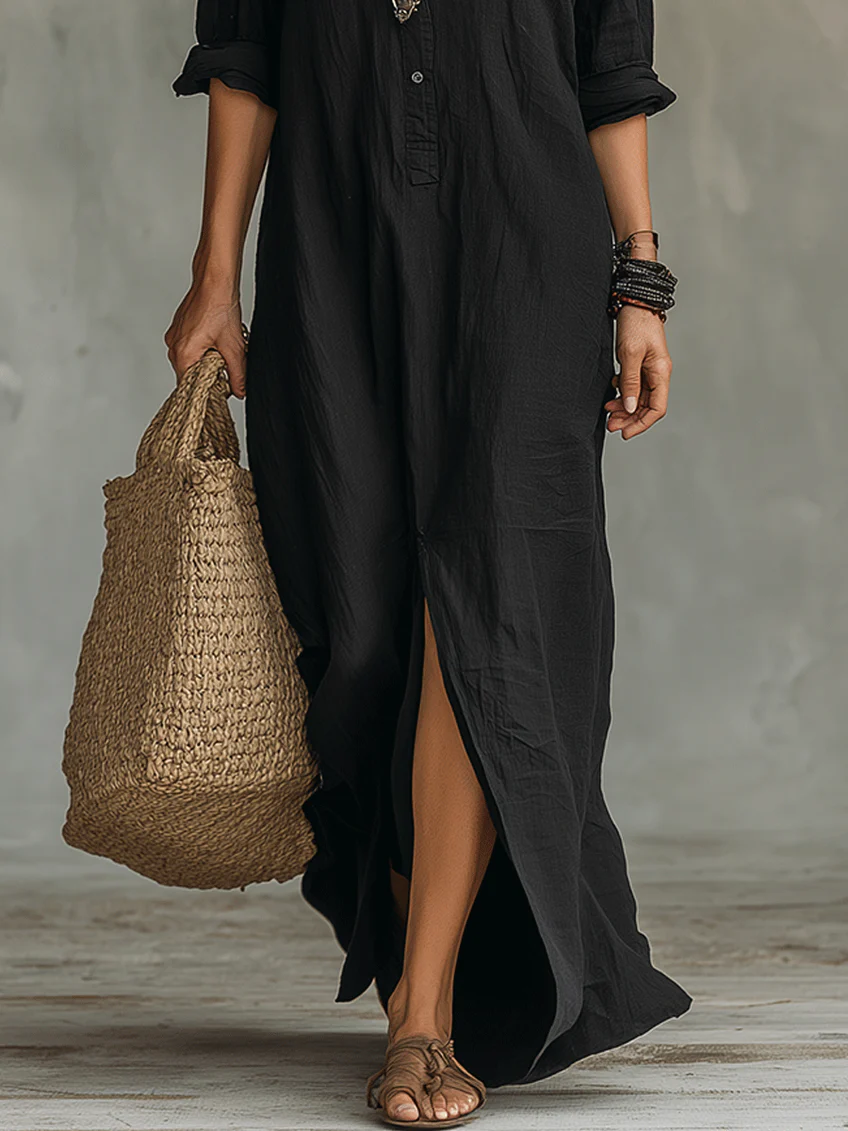 Ladies Elegant Silhouette Flattering Maxi Dress