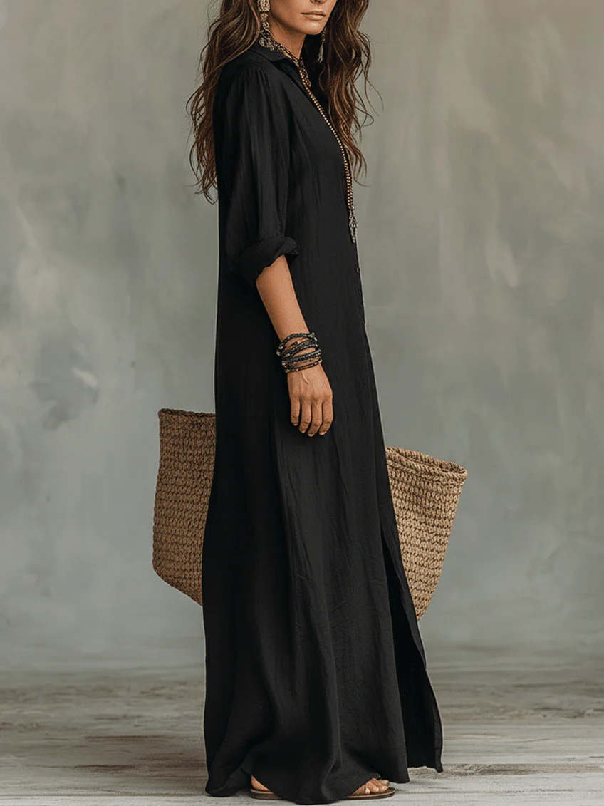 Ladies Elegant Silhouette Flattering Maxi Dress