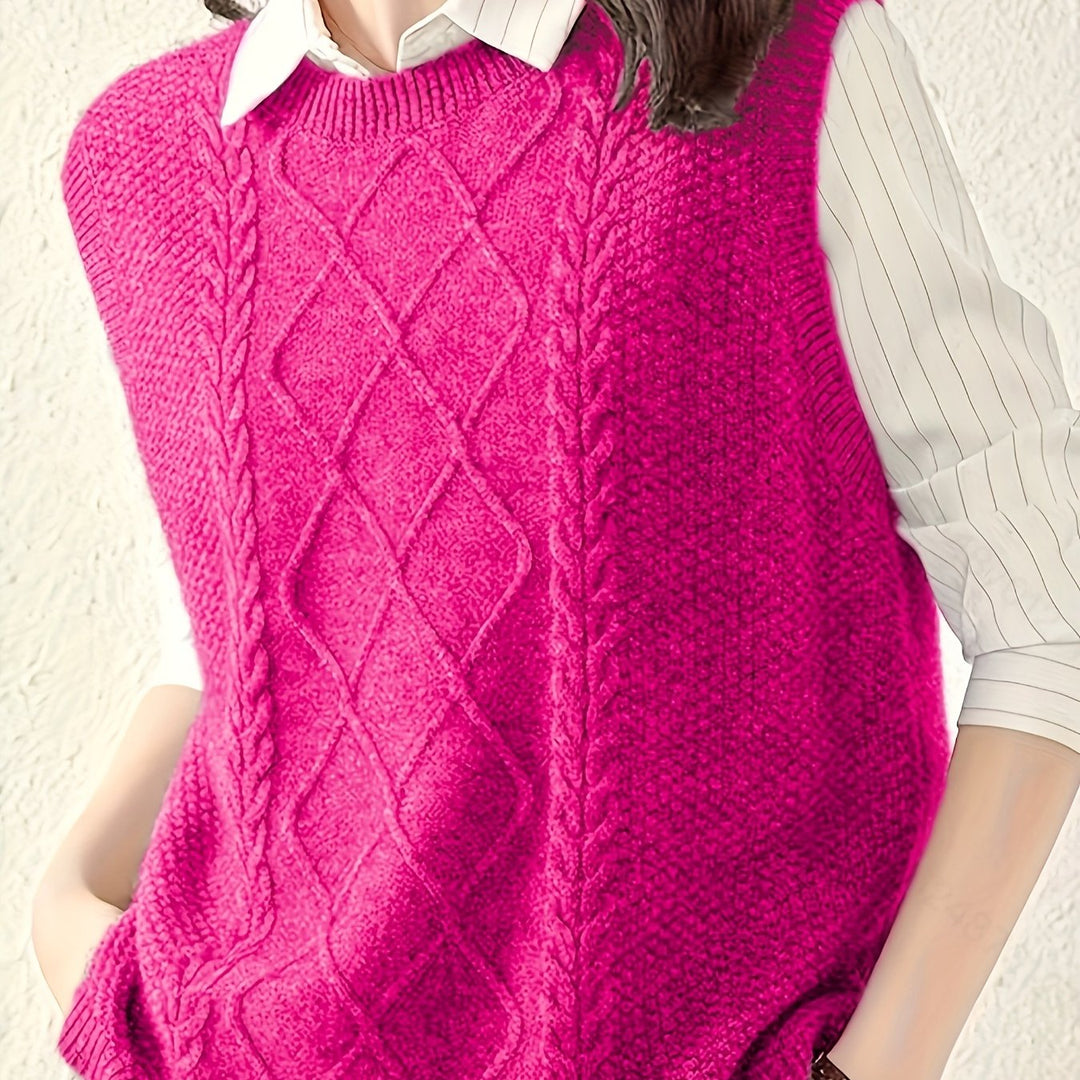 Cable-Knit Sweater Vest for Women