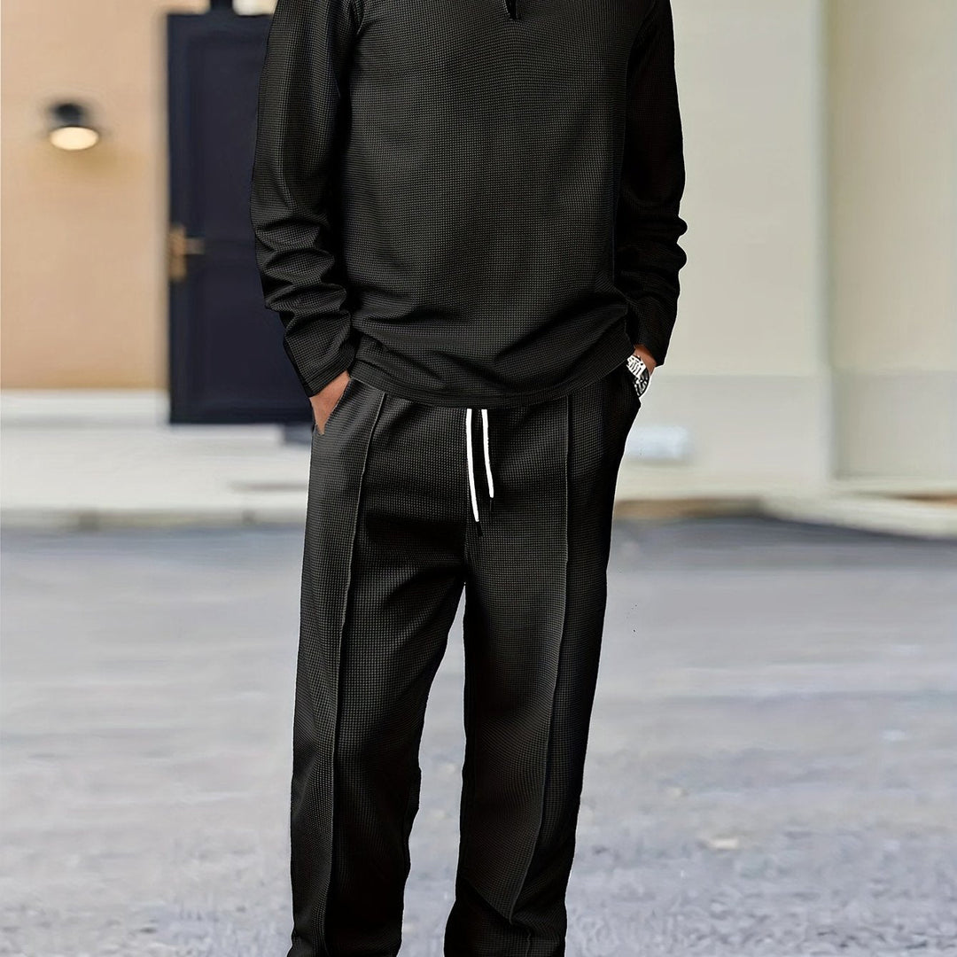 Textured Two-Piece Set, Men's Relaxed Fit