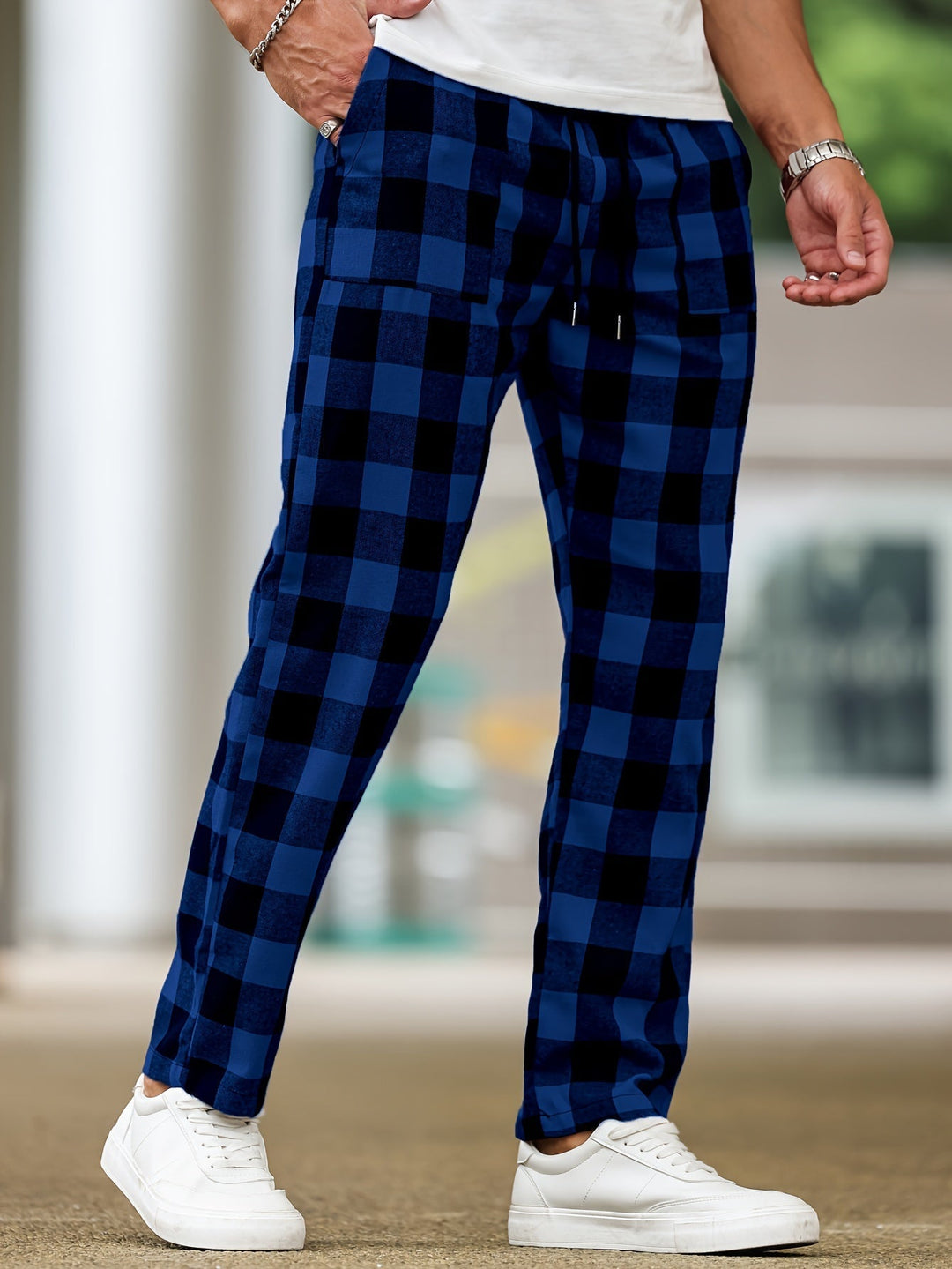 Men's Relaxed Plaid Lounge Pants