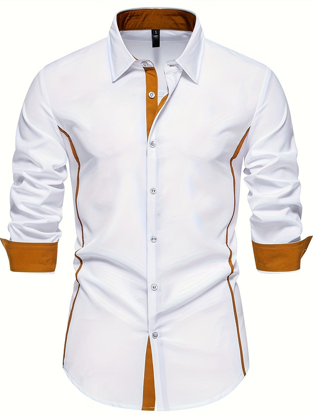 Men's Contrast Trim Button-Up Shirt