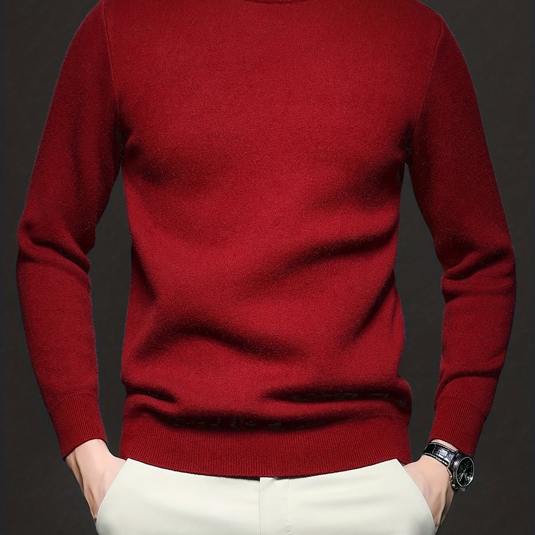 High-Neck Sweater for Men, Refined Style