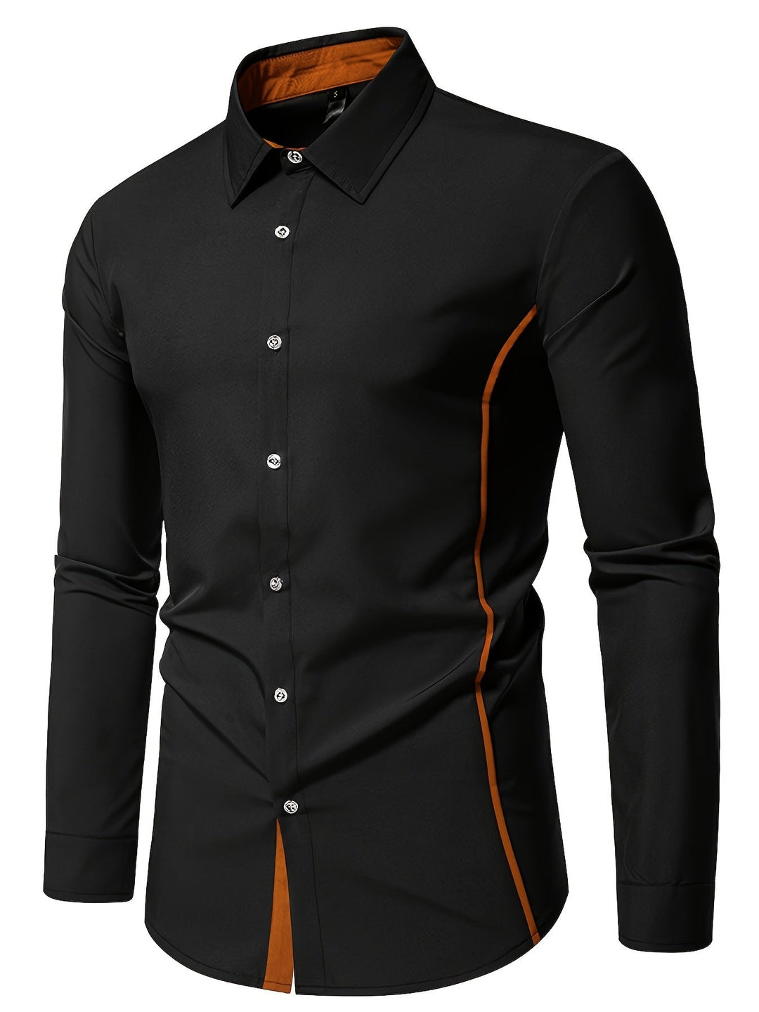 Men's Contrast Trim Button-Up Shirt
