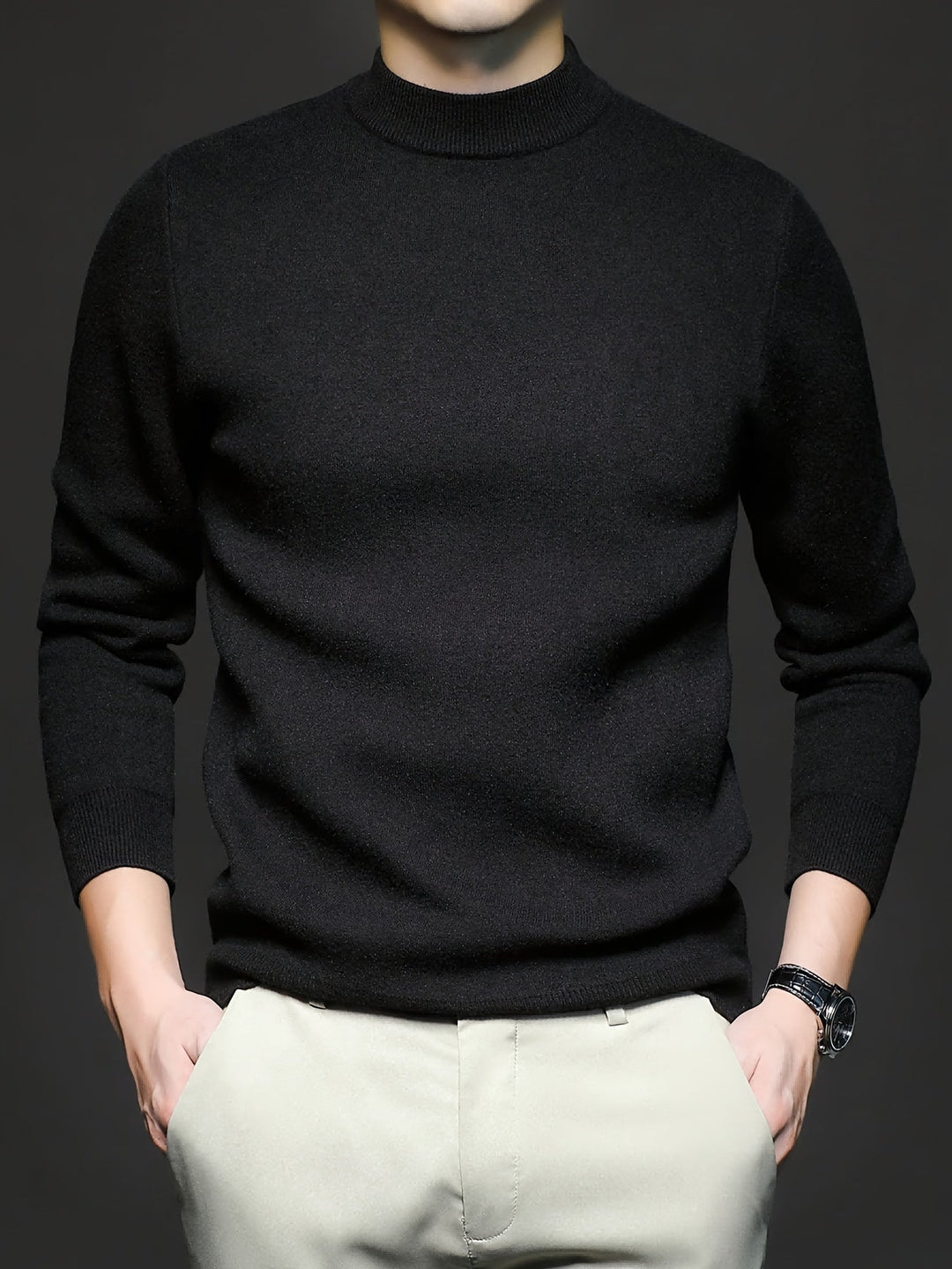 Refined Mock-Neck Sweater for Men