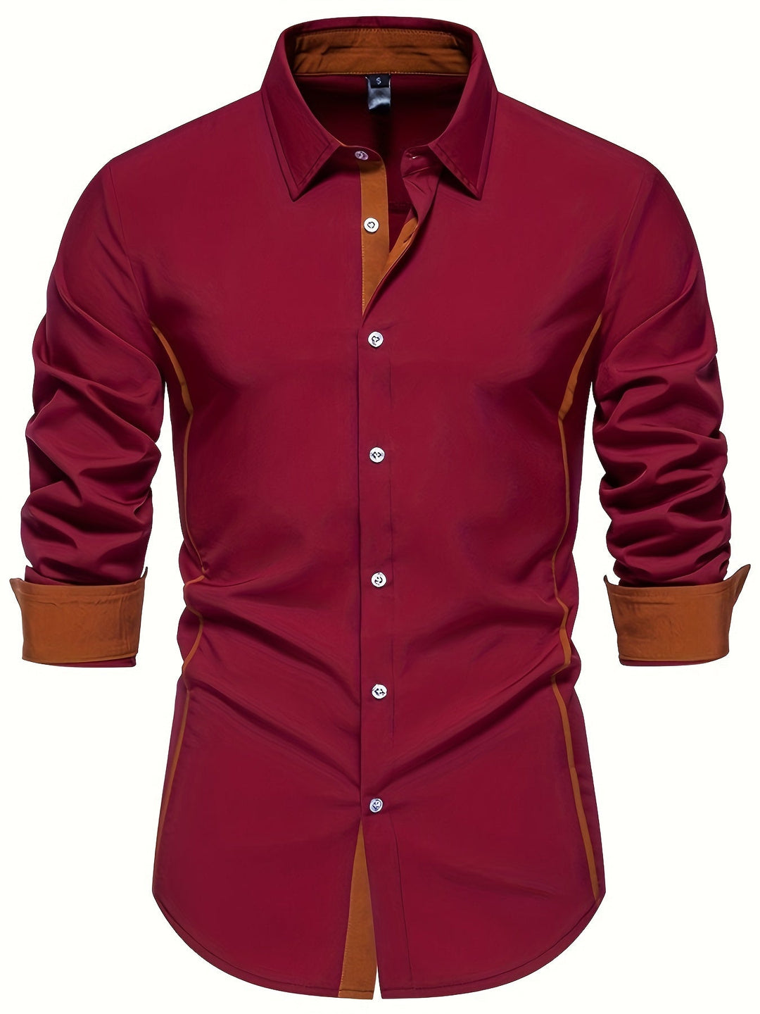 Men's Contrast Trim Button-Up Shirt