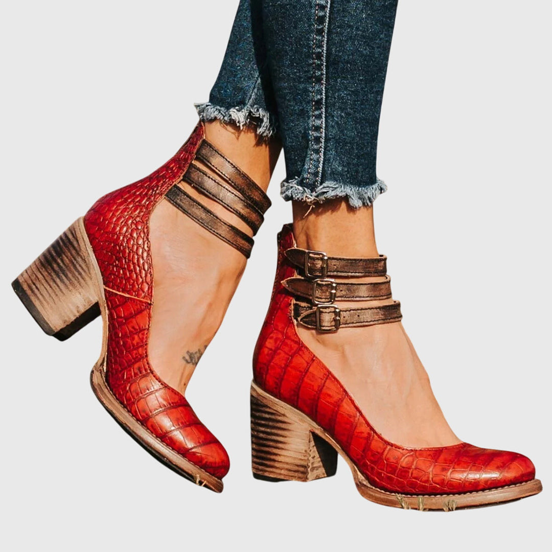 Triple Ankle Strap Heels, Women's Elegant Fit