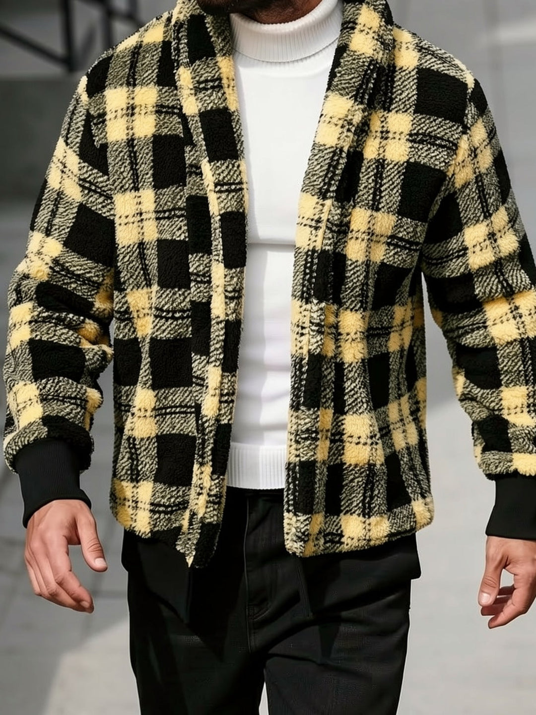 Checked Jacket for Men, Cozy Style