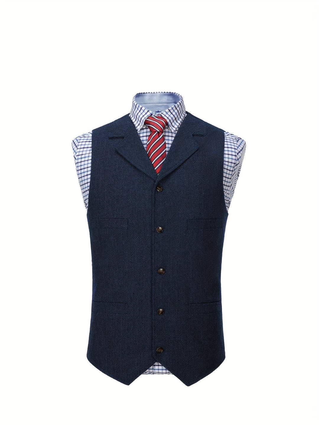 Heritage Herringbone Vest for Men, Plus Size