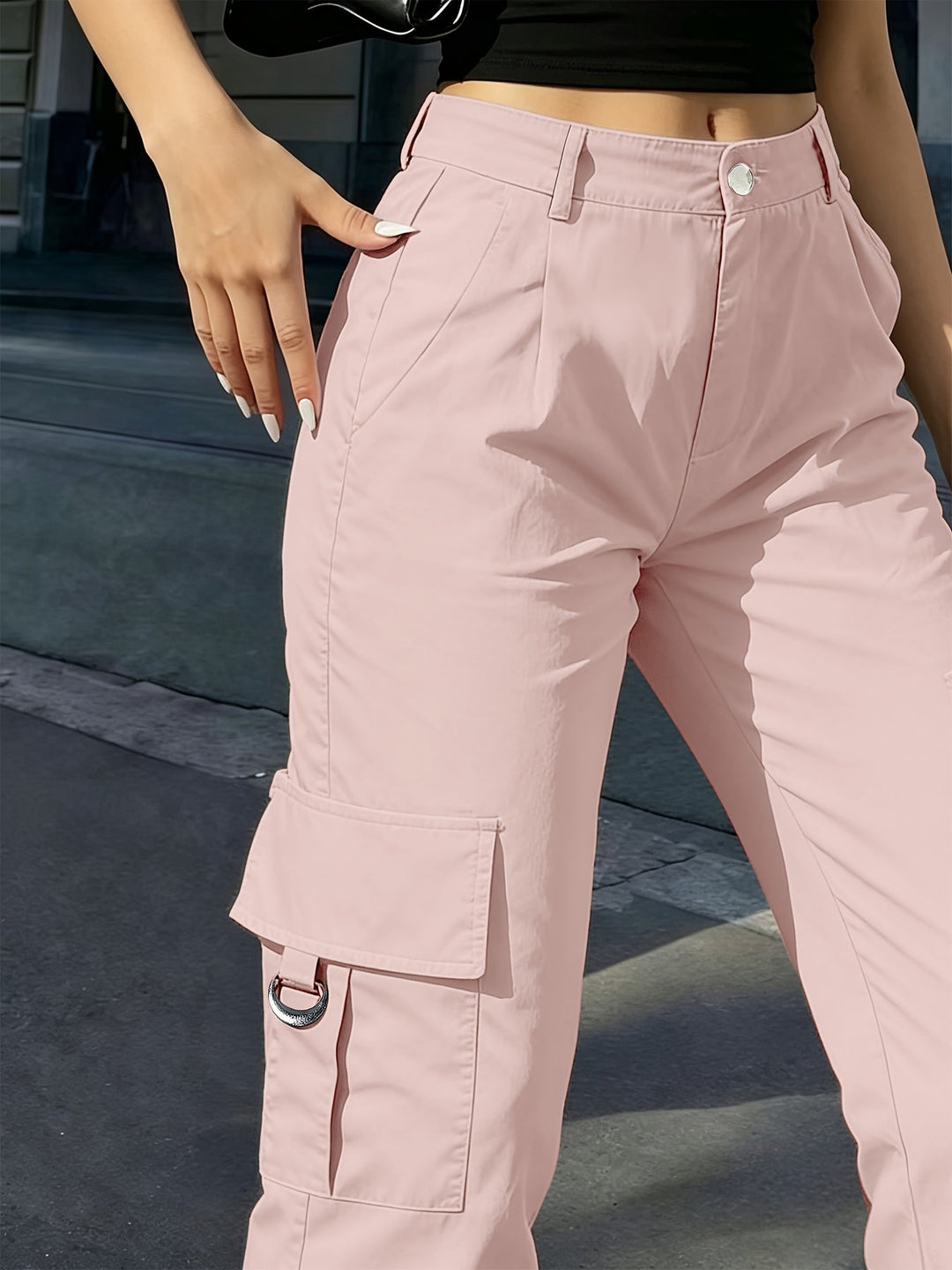 High-Waisted Wide-Leg Cargo Pants for Women