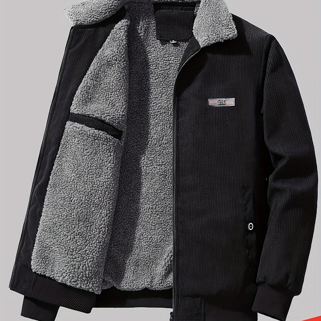 Cozy-Lined Workwear Jacket for Men