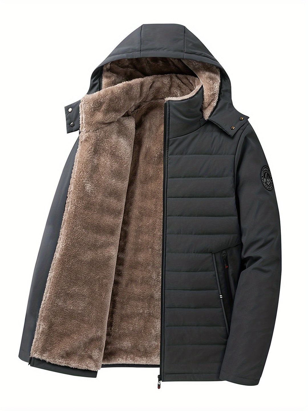 Hooded Insulated Coat for Men