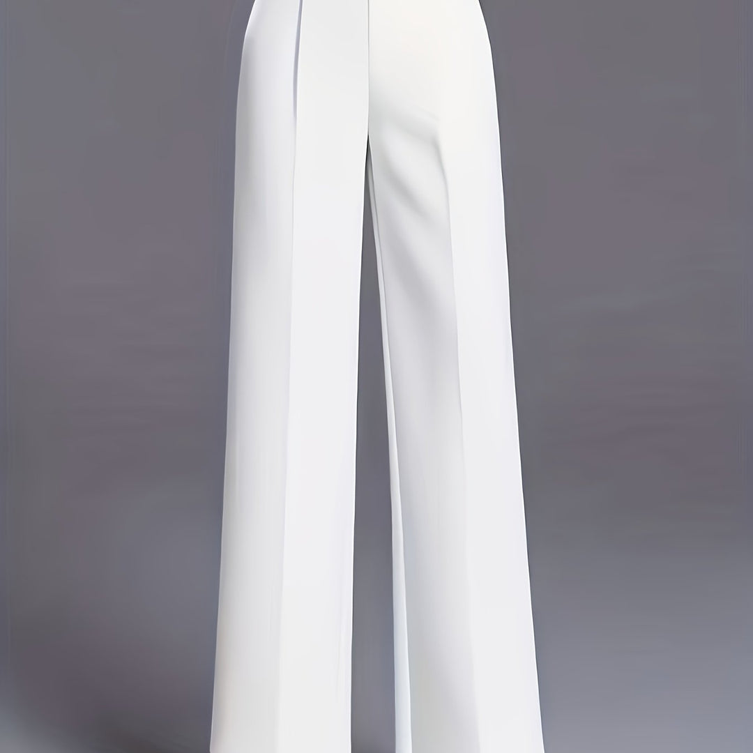 Ladies High-Waisted Wide-Leg Pants