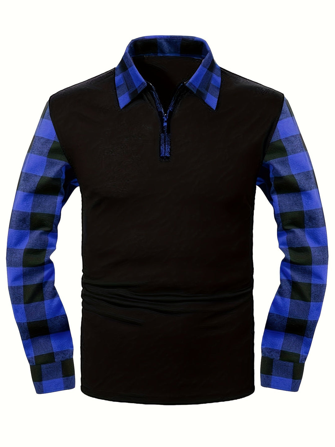 Half-Zip Contrast Shirt for Men, Plus Size