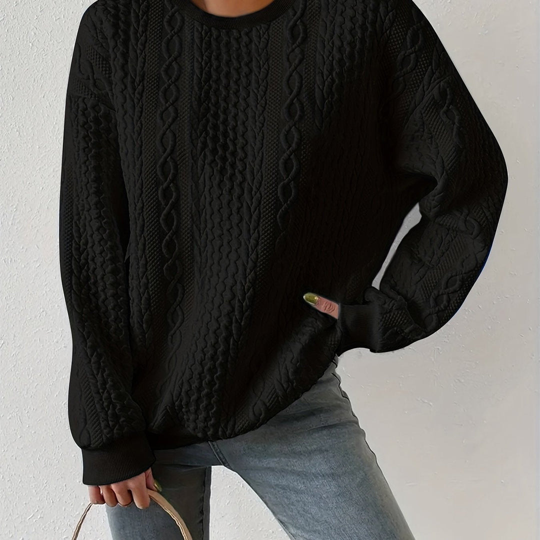 Cable-Knit Sweatshirt for Women, Textured Style