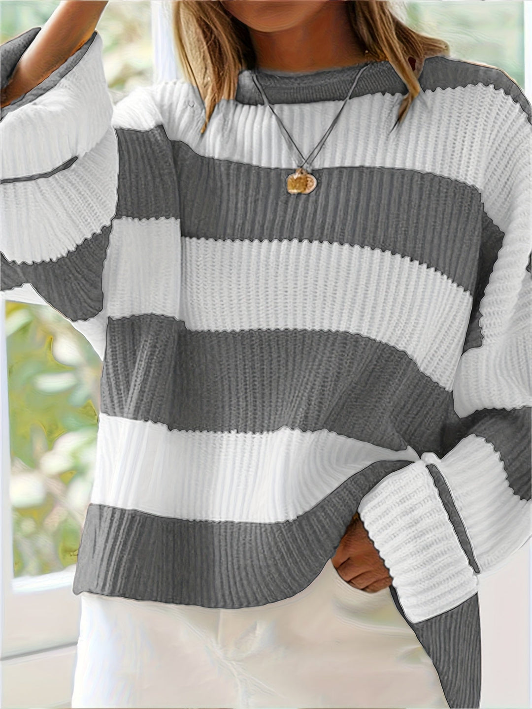 Colorblock Sweater for Women, Relaxed Style