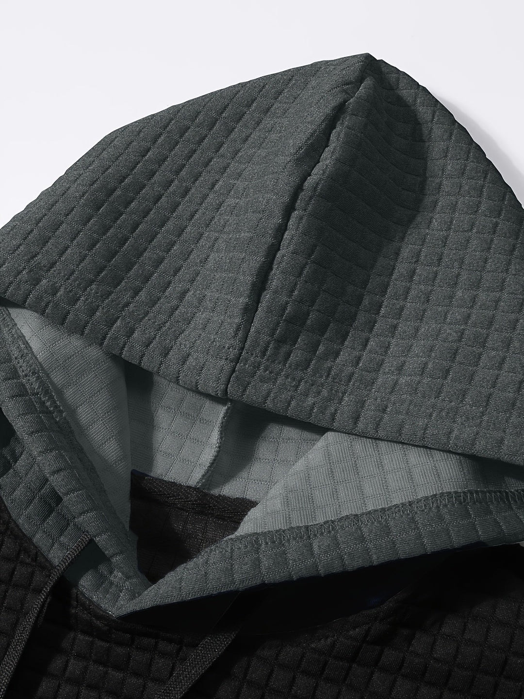 Colour-Block Hoodie for Men, Textured Style