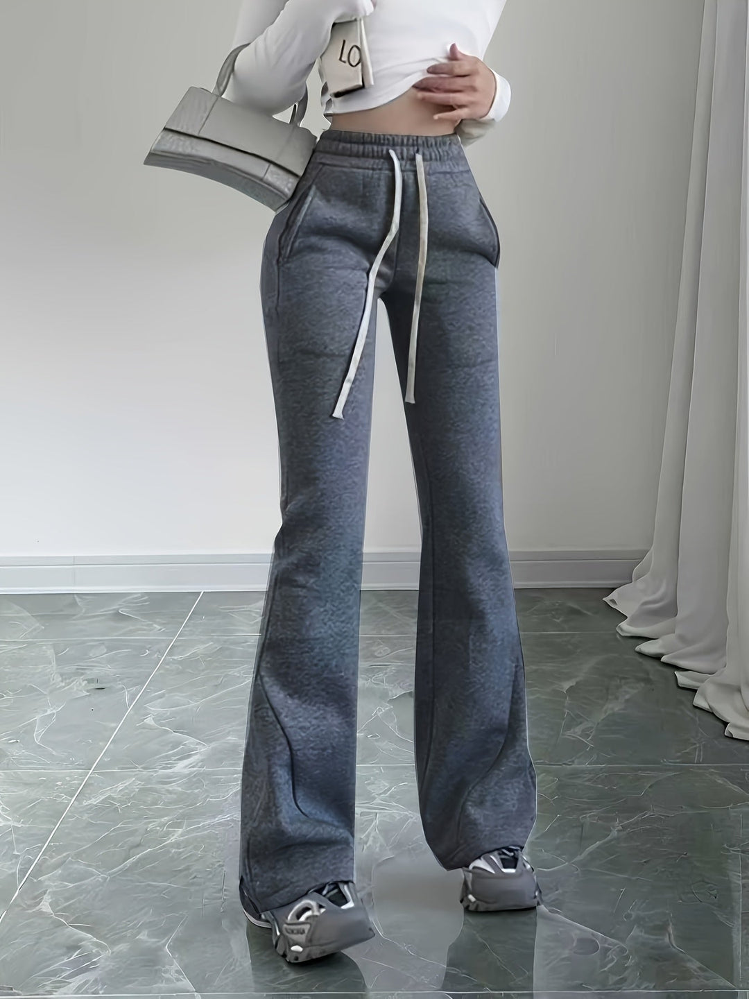 High-Waist Flared Lounge Pants for Women