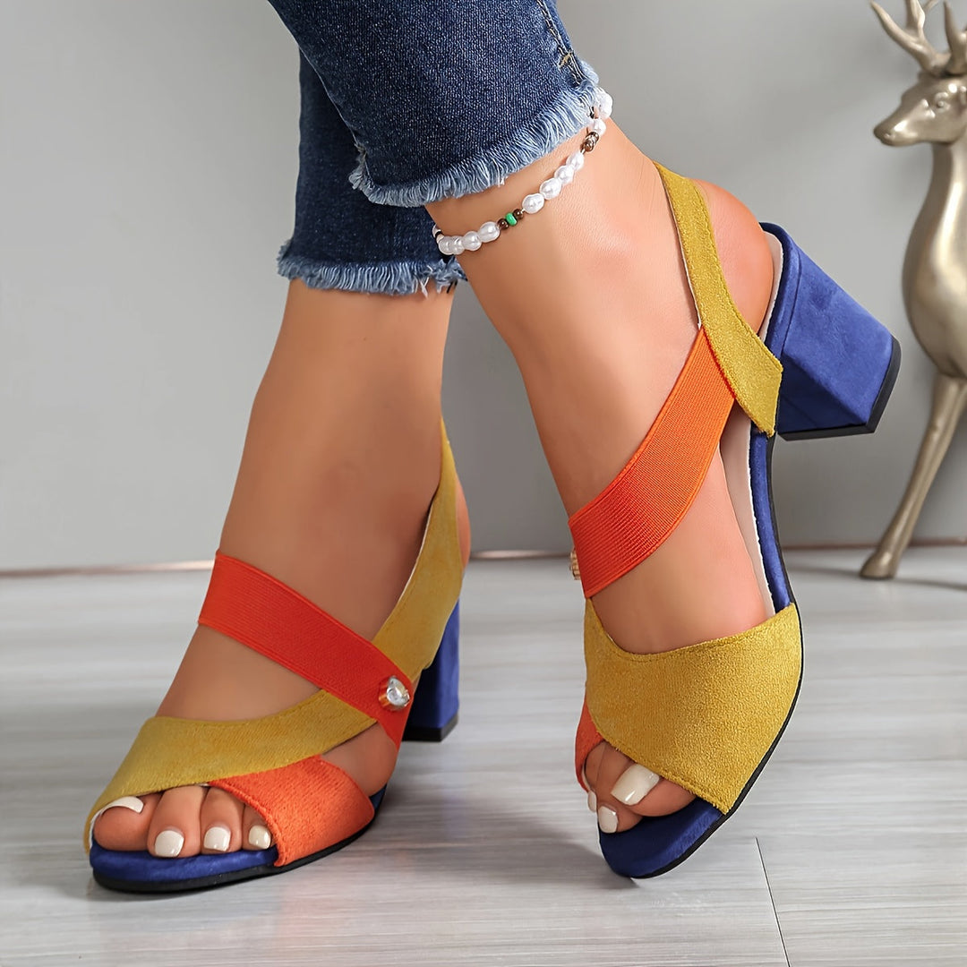 Cross Strap Comfort Heels for Women, Classic Style