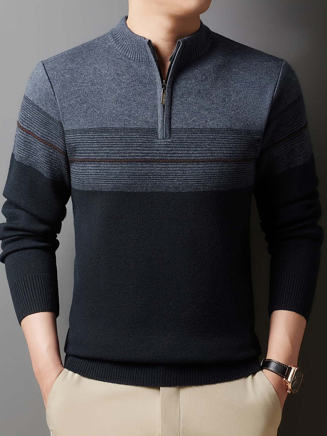 Zip-Neck Sweater for Men