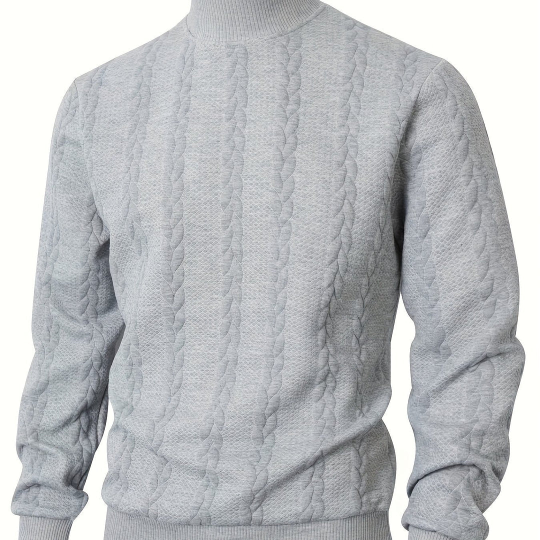 High-Neck Sweatshirt for Men, Textured Style