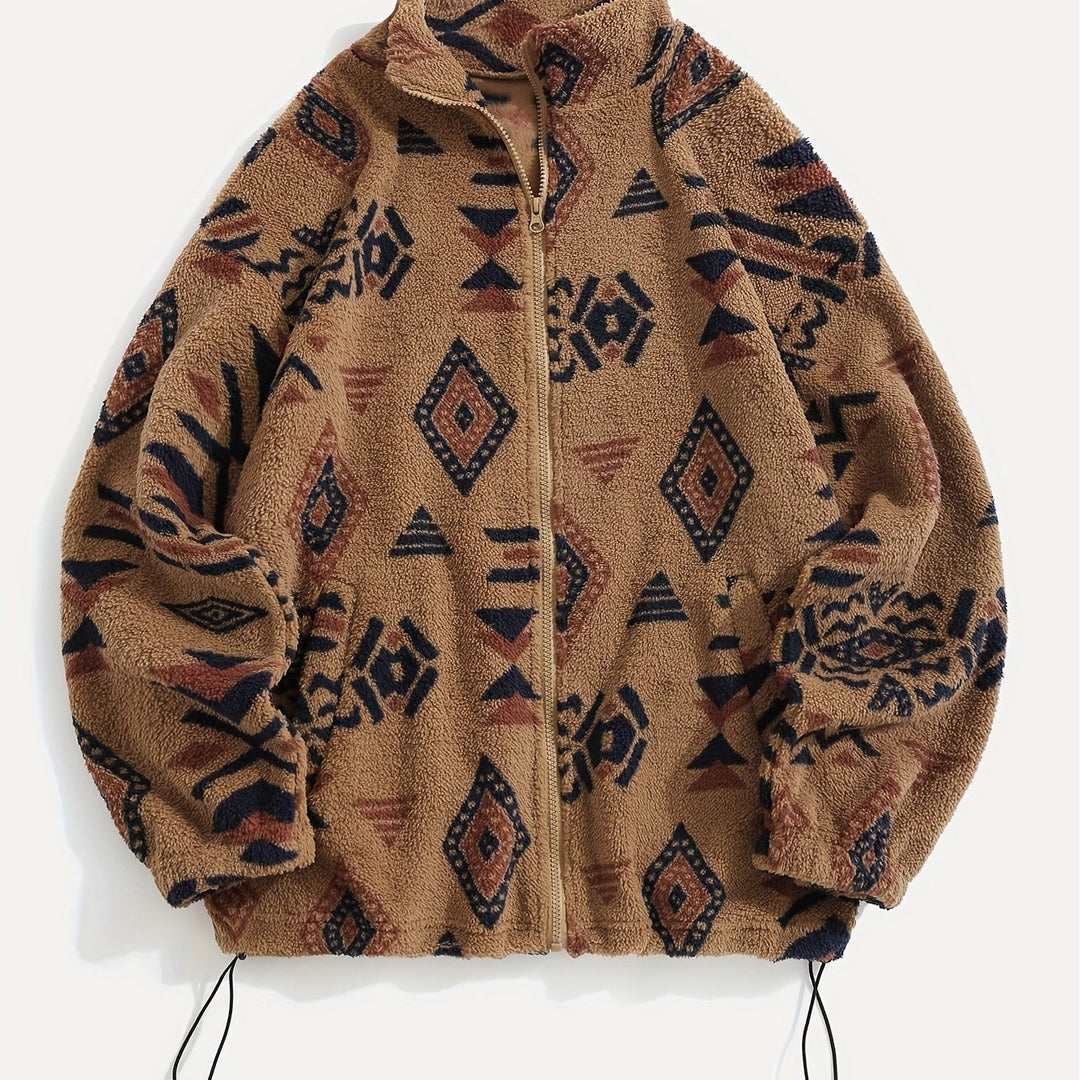 Zip-Up Jacket for Women, Patterned Style