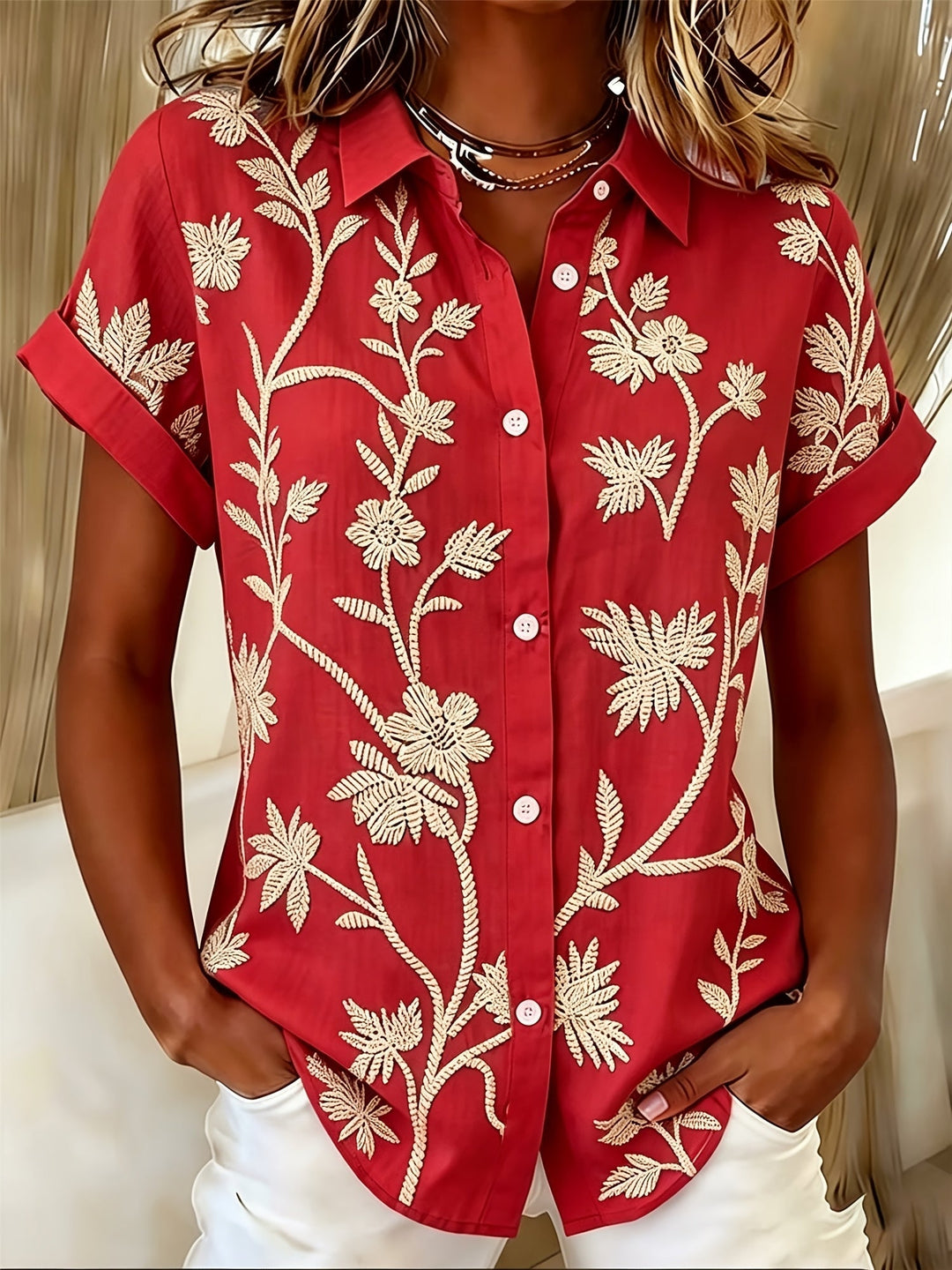 Botanical Print Shirt for Women