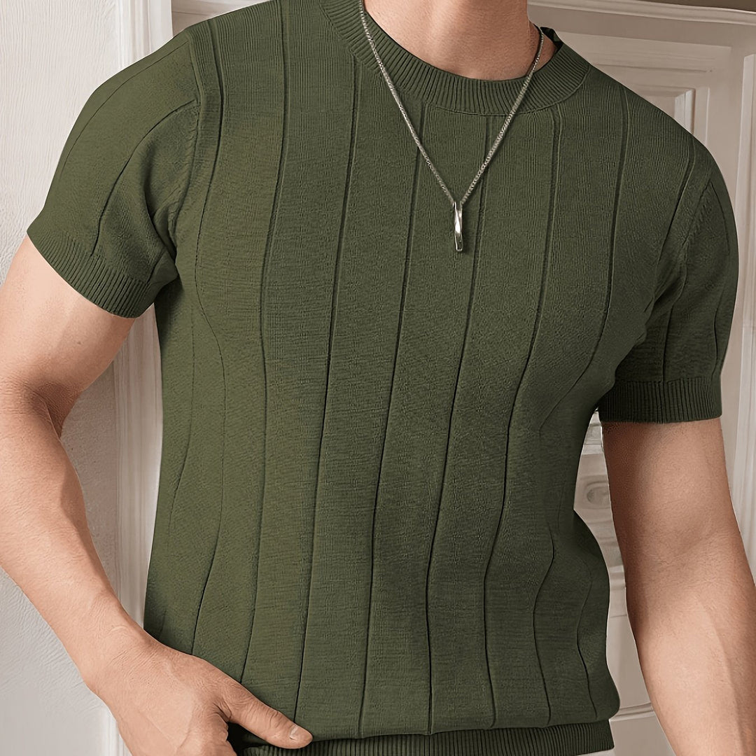Ribbed Short-Sleeve Top for Men