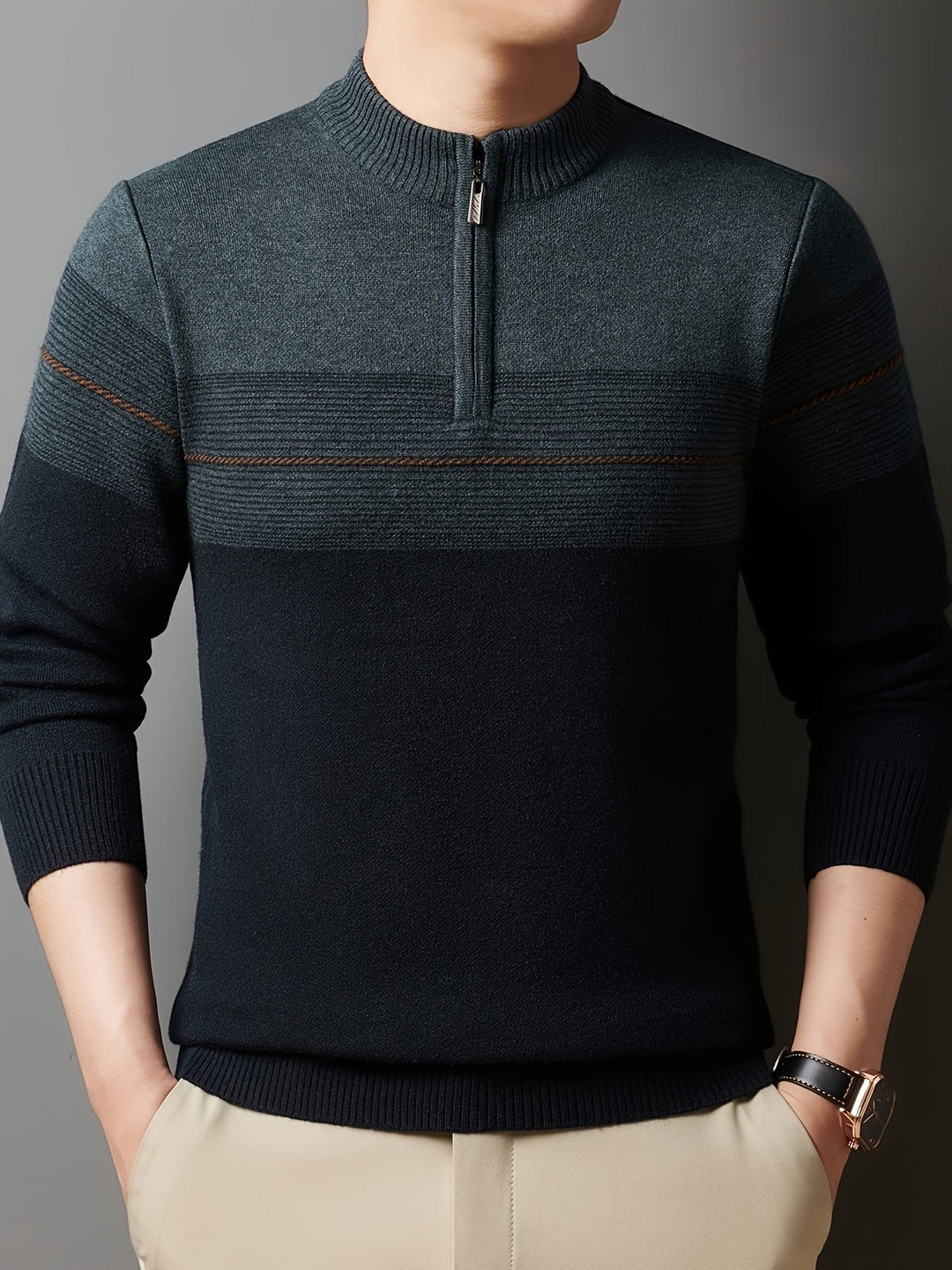 Zip-Neck Sweater for Men