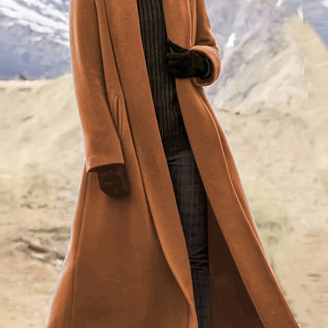 Elegant Longline Coat for Women, Plus Size