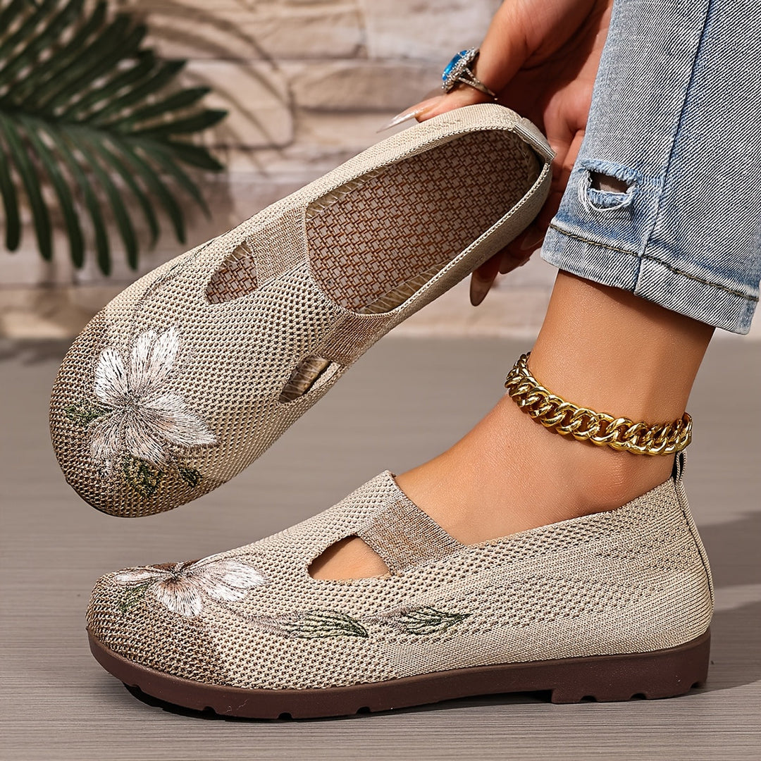 Embroidered Slip-On Flats for Women