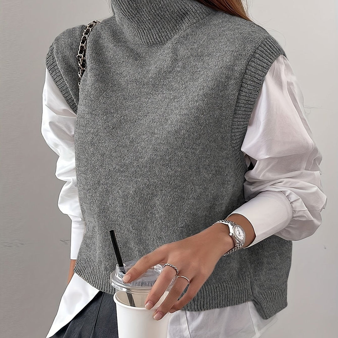 High-Neck Sweater Vest for Women