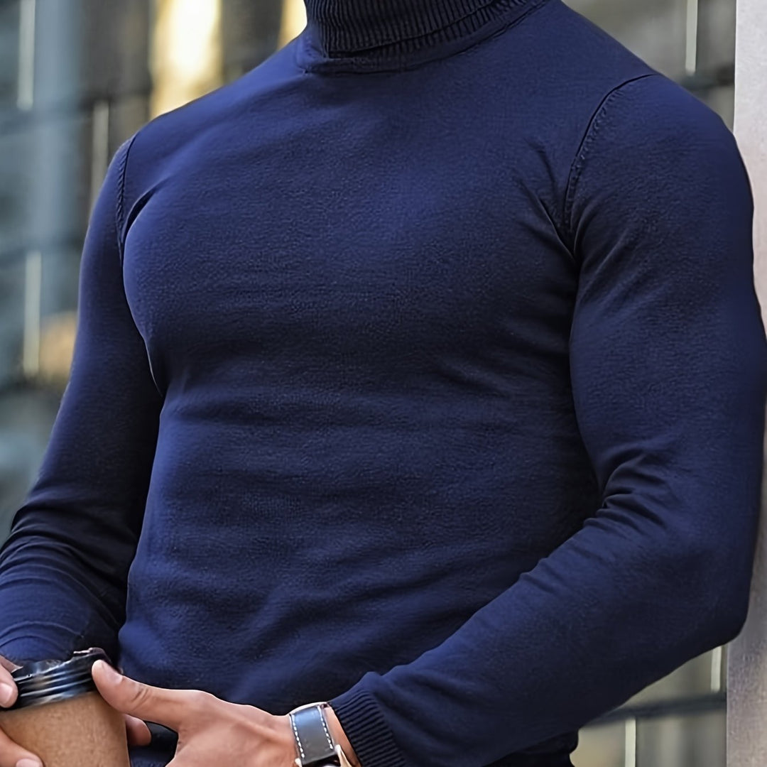 High-Neck Turtleneck for Men, Refined Style