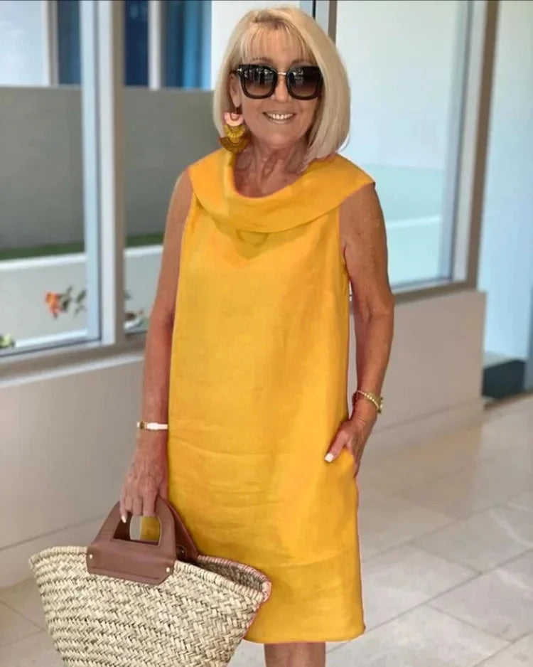 Sleeveless Round Neck Dress for Women, Casual Style