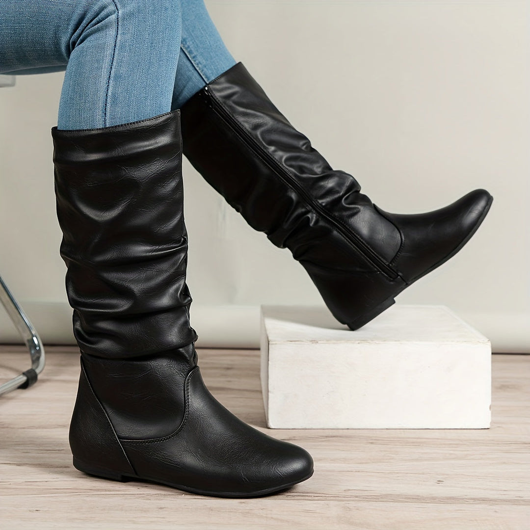 Slouched Mid-Calf Boots for Women